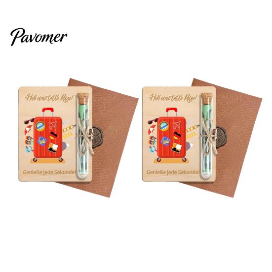 Money Gift Holder 1/2/3Pcs Travel Cash Wooden Red Luggage Anti-deformation Card Men Women Desktop Decoration Ornament