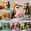 Classic Pop Art American Art RRoy Lichtenstein Cushion Cover Throw Pillow Cover Hidden Button Durable Polyester Chair Cushion