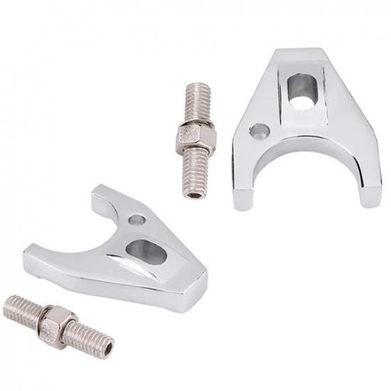2Sets Chrome Billet Aluminum Distributor Clamp Hold Down for SBC BBC SB BB HEI
