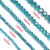 3 4 6 8 10 mm Rondelle Kristal Kralen Pauwblauw Platte Geslepen Glazen Kralen Losse Kralen Voor Sieraden Maken DIY Armbanden Ketting