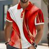 Men's Fashion Button Polo Shirt Abstract Summer Short Sleeve Casual Polo