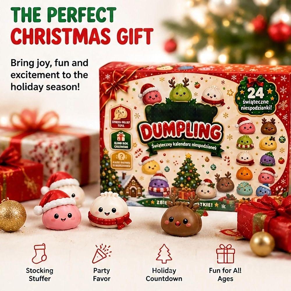 Langsame Widerstandsfähigkeit Weihnachten Knödel Adventskalender Knödel Teigkugel Blind Box für Kinder & Erwachsene