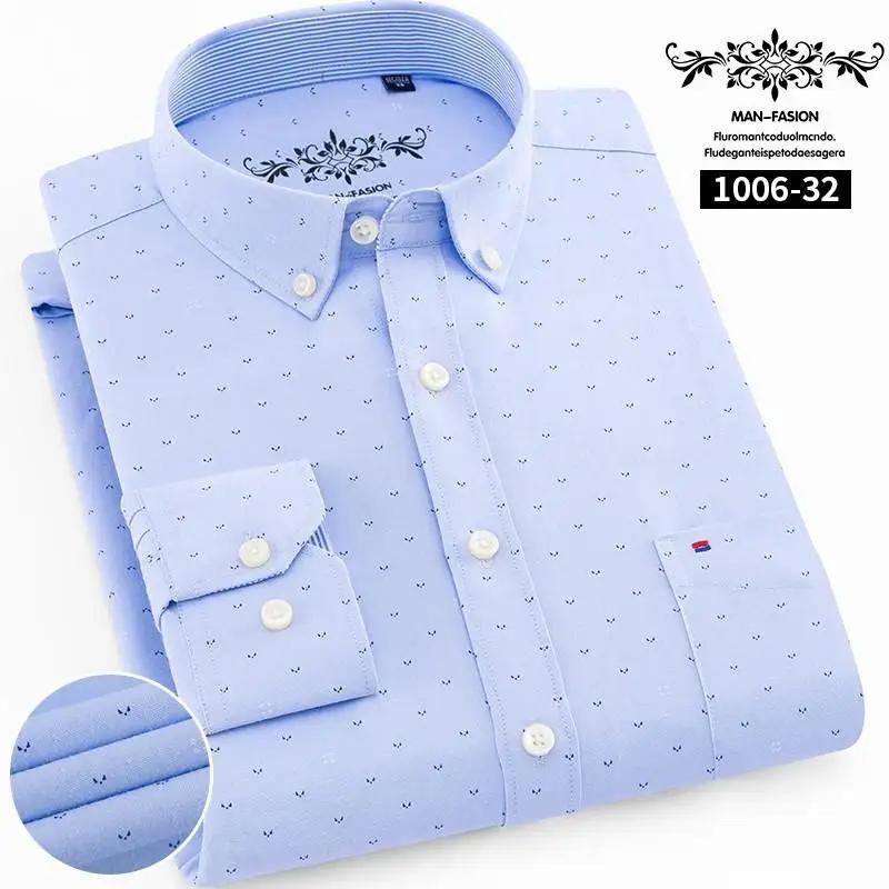

Shirt Men Dress Shirt Fashion Long Sleeve Oxford Business Formal Regular Fit Office Formal Men s Clothing Blouses 44