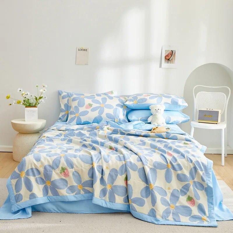 Summer Thin Cool Quilt Bedding Home Textiles Children Student Dormitory Cartoon Soft Comfortable Blanket Air-conditioning Quilt