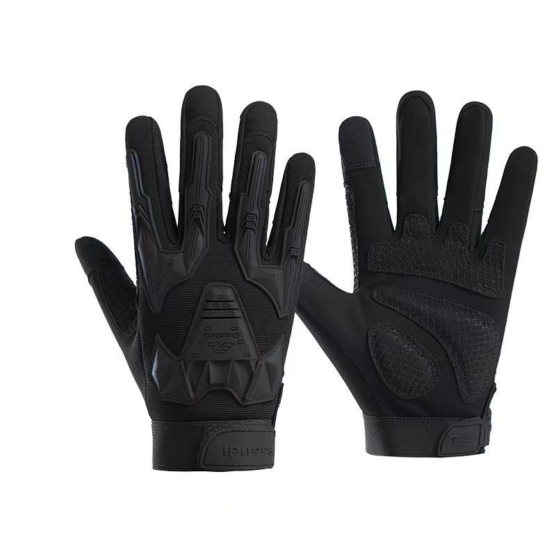 Tactical gloves men's wear-resistant windproof locomotive non-slip outdoor driving touch screen riding anti-drop full finger protective gloves