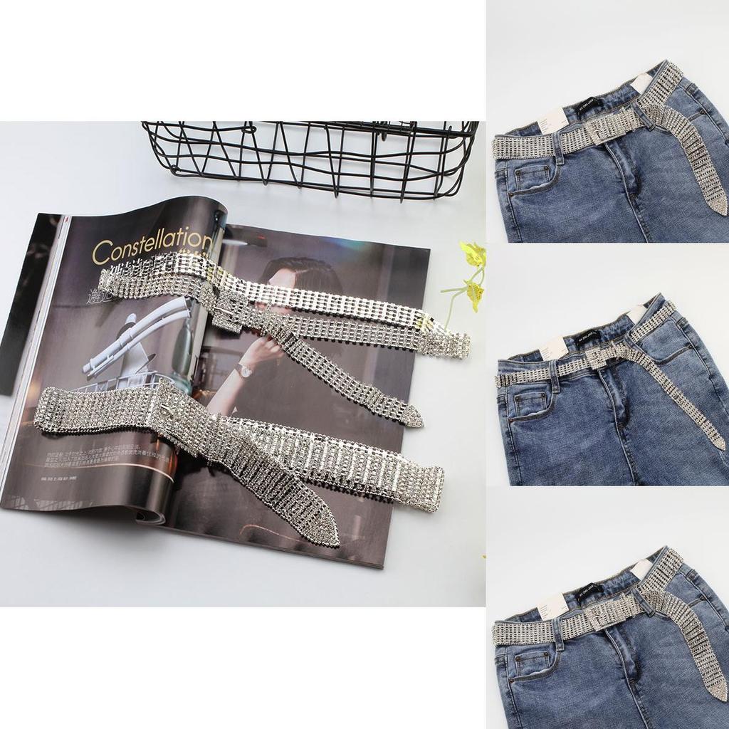 Stylish Diamondinlaid Waist Belt With Metal Closure For Party And Event Looks