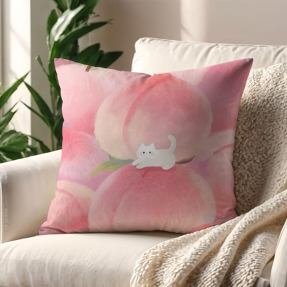 Cute Fruit Vegetable Cats cushion cover For Pillow Printing Sofa Decoration Home Car Room Coffee Shop Office Nordic Simplicity