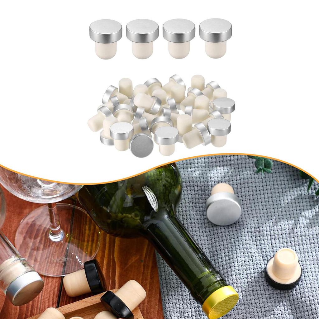 36 Pieces Bottle Stoppers Beverage Sealer T Shaped Can Be Reused Soft Home Commercial 19.5mm
