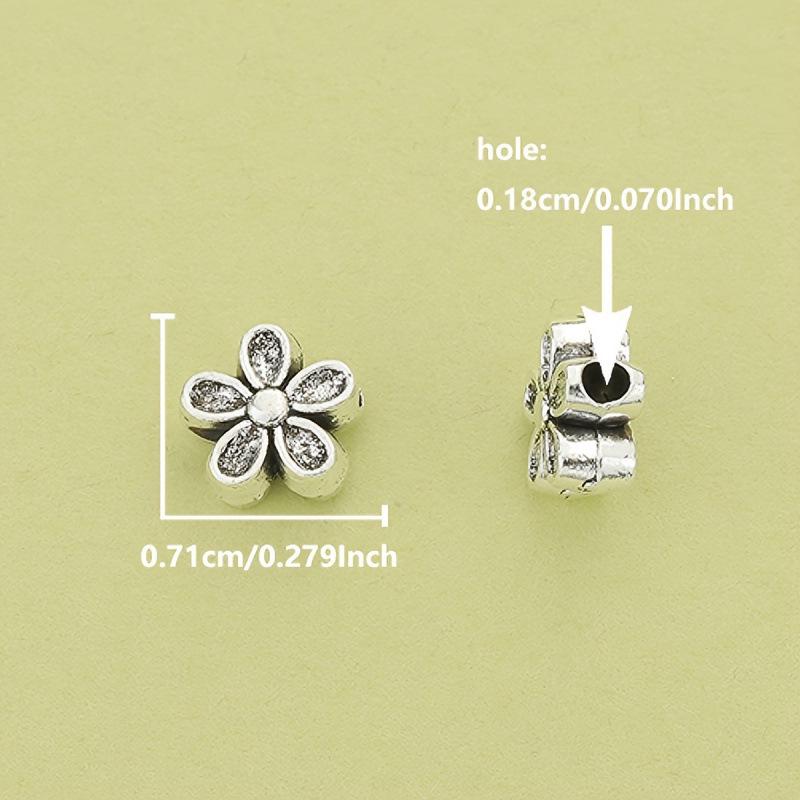50PCS R931 Alloy Double-Sided Flower Spacer Beads