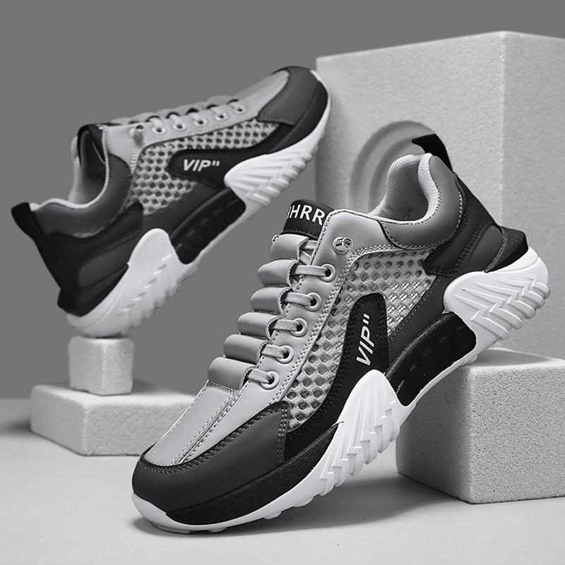 Neue Allgleiches fliegende rutschfeste Herrenschuhe Frühling und Sommer atmungsaktive Sportschuhe Laufschuhe Freizeitschuhe leichte Netzschuhe