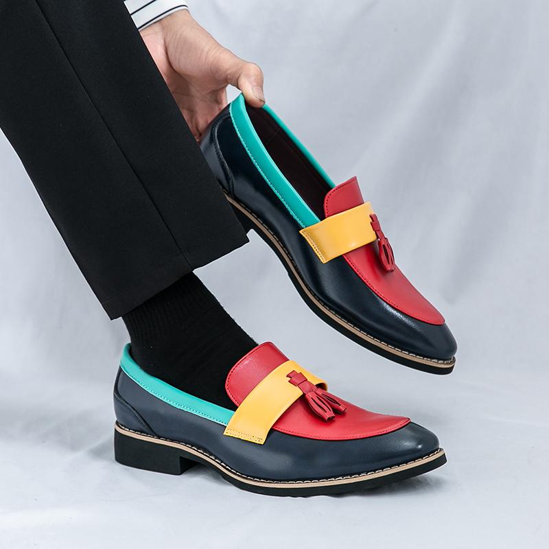 Modne Casualowe Skórzane Męskie Wsuwane Buty Street Style Męskie Mokasyny Oddychające Męskie Buty Łódkowe Rekreacyjne Do Chodzenia Jazdy Obuwie