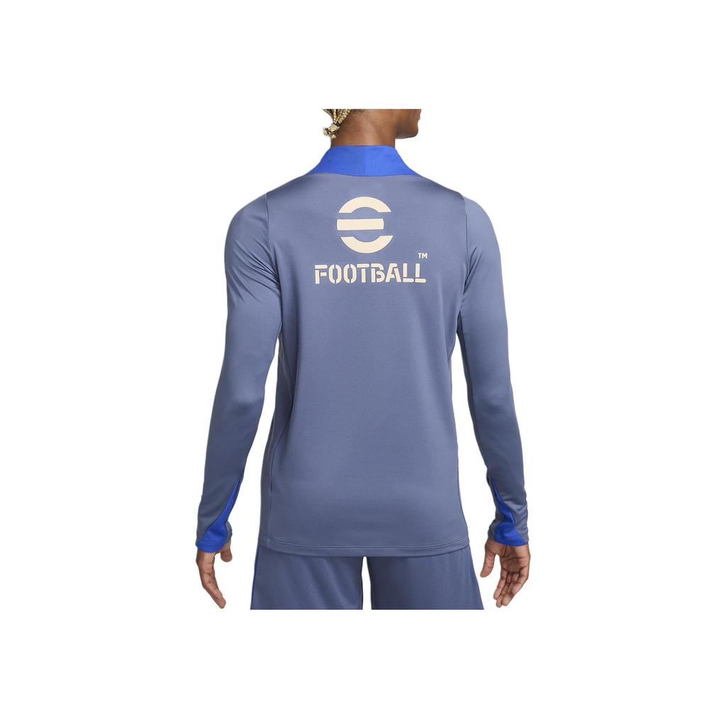 Nike Inter Mediolan Dri-FIT Dopasowany Krój Odprowadzający Wilgoć Zapinany na Ćwierć Zamek Długi Rękaw Koszulka Piłkarska Retro Męska Góra Niebieska FN9836-492