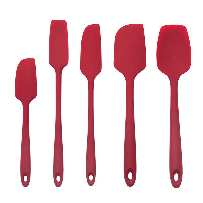 Leeseph High Heat-Resistant Premium Silicone Spatula Set, Seamless Design, Non-Stick with Stainless Steel Core, Cooking/Baking