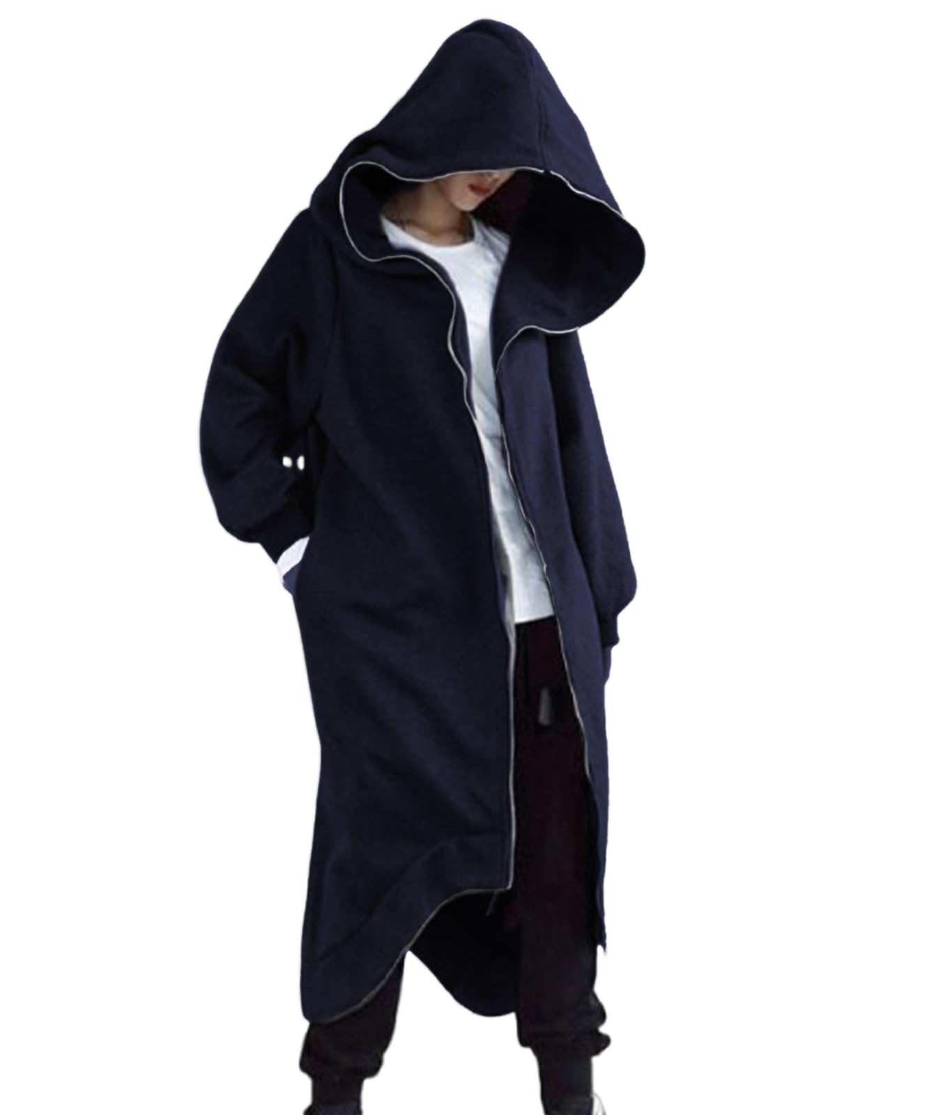 

United Doors Zip-Up Hoodie, Long Sleeves, Oversized, Relaxed Fit, Stylish Design, Cute and Stylish for Fall/Winter, Navy, 5A-D02-NVXL