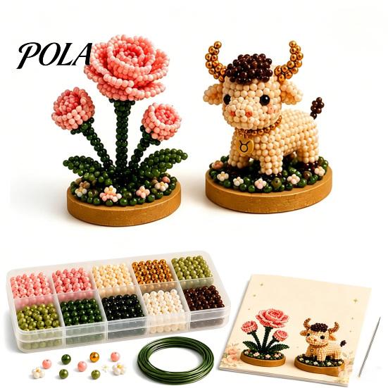 12 Tierkreiszeichen Perlen Bastelset, DIY Perlen Garten Set, 3D Perlen Astrologie Blume Set mit Vorsortierten Perlen Werkzeugen, Perlen Bastelprojekt für Anfänger