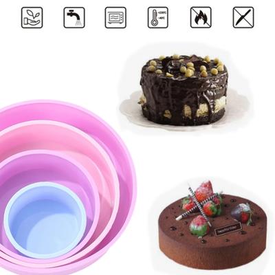 4 6 8 10 Zoll Runde Form Silikon Kleine Kuchen Backform Mousse Fondant Gebäck Dessert Zylinderform Küchen Backformen