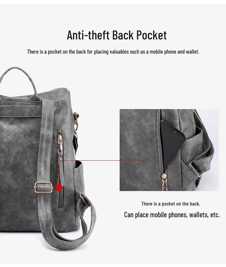 Retro-Rucksack und Umhängetasche im koreanischen Stil mit großem Fassungsvermögen