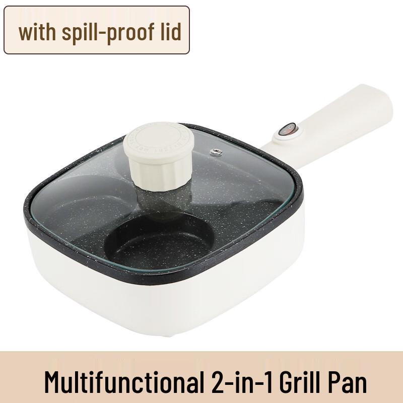 Multifunctional 4-Hole Breakfast Frying Pan with Lid
