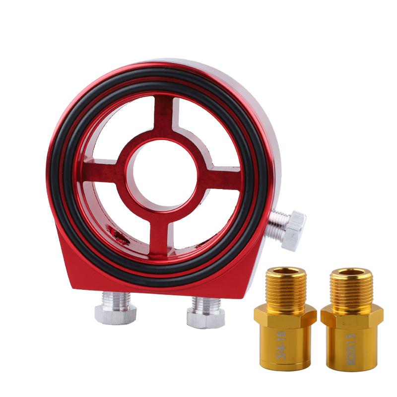 Universal Automotive Car Aluminum Oil Filter Sandwich Plate Adapter Oil Press Temp Sensor Adapter Kit With Connectors