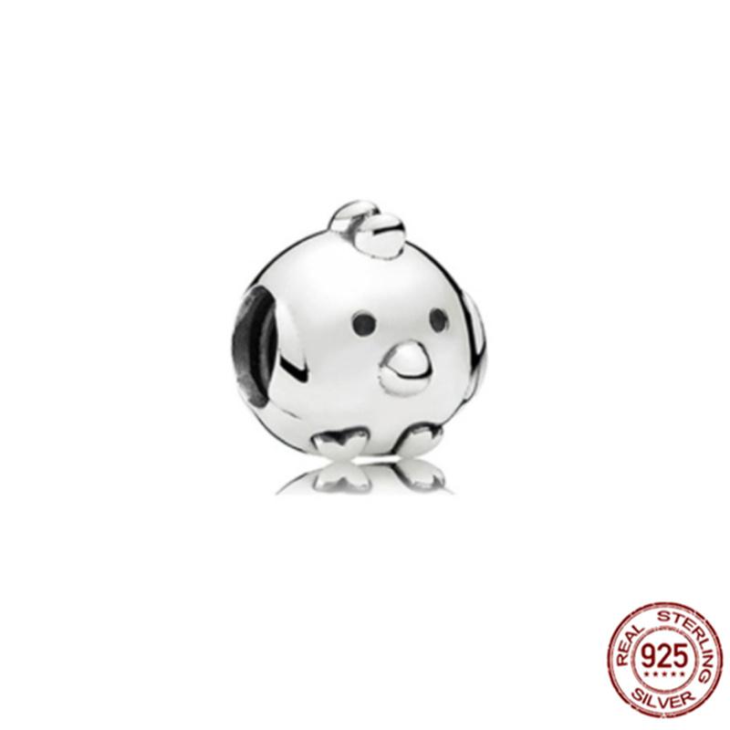 New S925 Sterling Silver Pet Cat Dog Fox Owl Turtle Animal Series Elephant Charm Bead Fit Original Bracelet DIYJewelry