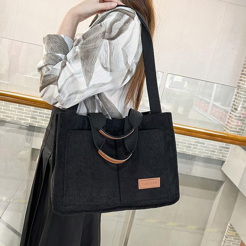 Simple Casual Velvet Handbag Women's 2 New Large-capacity Commuter Shoulder Messenger Bag Women's Tote Bag