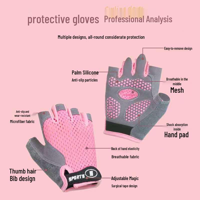 Kids' Non-Slip Half-Finger Gloves for Skating, Biking & Training
