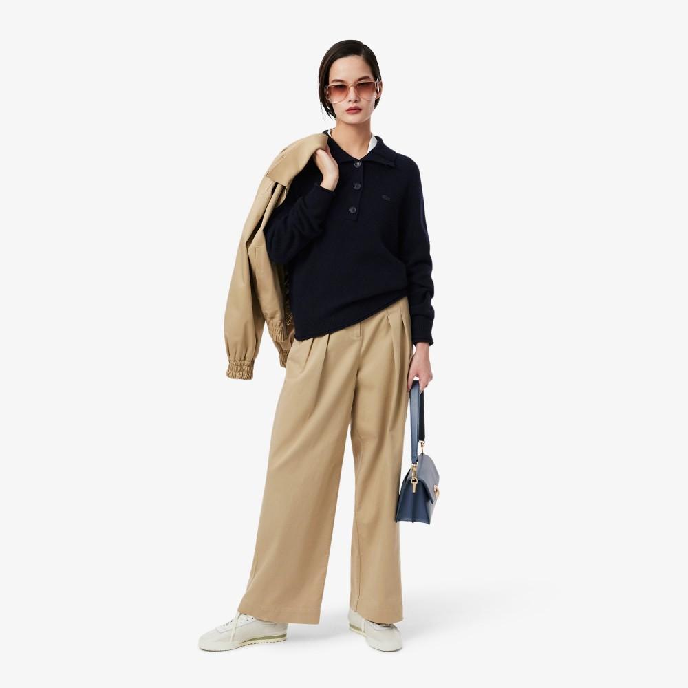 Lacoste Women's Carded Wool Half-Button Sweater AF4010-55N166