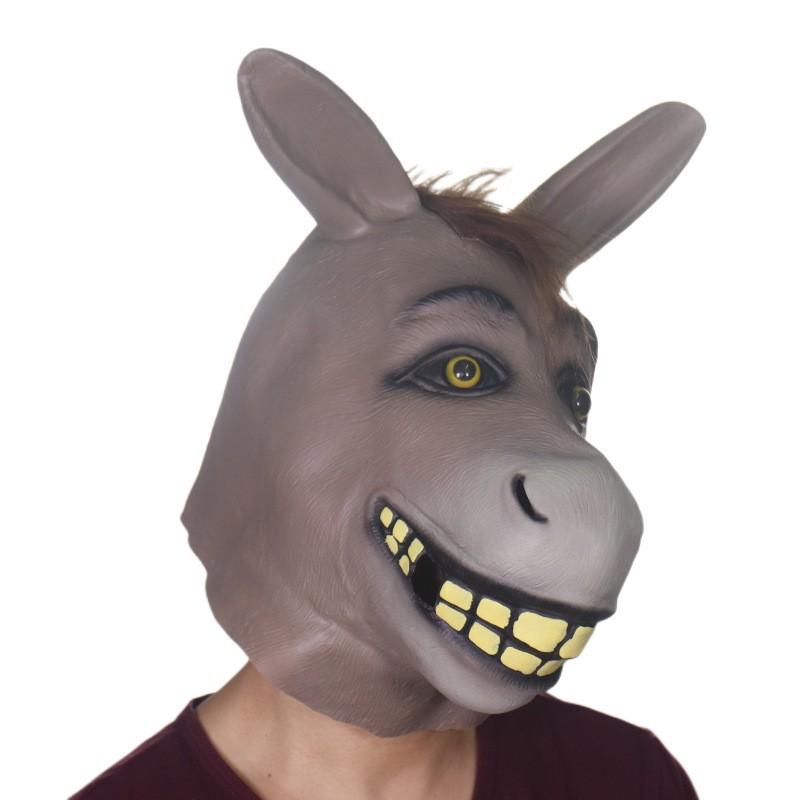 Funny Donkey Head Mask Animal Costume Prop Halloween Party Cosplay