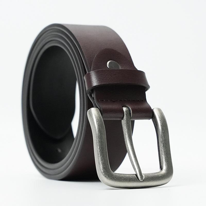 

3.8 Wide New Men s Genuine Leather Belt Casual Cowhide Leather Belt Pin Buckle Versatile Leather Belt 125cm