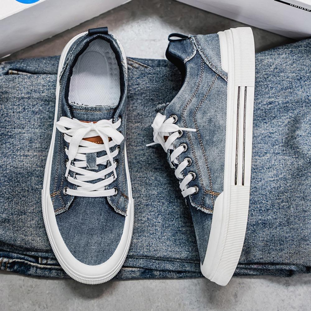 Breathable Canvas Shoes Men Sneakers Soft-soled Casual Board Shoes Low Top Flat Bottomed Trendy Men's Shoes Fashion Zapatillas
