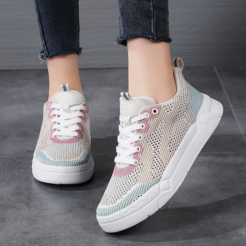 Fashion Fashion Board Shoes for Women Platform Hiking Breathable Sports Anti Slip Mesh Vulcanized Lightweight Casual Walking Shoes