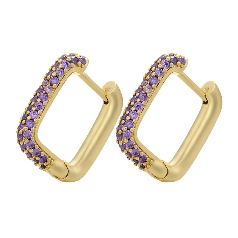 Hoop earrings gold color silver color small hoop earrings crystal women rainbow earrings Fashion jewelry wholesale VE144