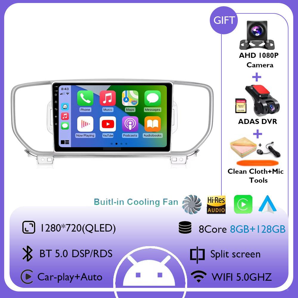 9" Android 14 Car Radio Carplay For Kia Sportage 4 QL 2016 2017 2018 2019 Navigation GPS Multimedia Player Stereo wifi+4G Auto