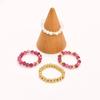 Vlen Natural Stone Ring Stackable Beads Elastic Finger Ring Elegant Dainty Boho Handmade Jewelry for Daily Wear & Gift