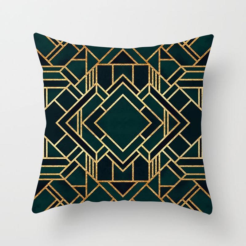 Geometric Art Series Double-sided Printed Pillow Cover Short Plush Suitable Living Rooms Bedrooms Sofas Throw Cushion Cover