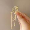 1PC Alloy Brooch Fashion A Girl Elegant Tassel Brooch For Women With Pearl Earrings Dress Collar Accesories Pins Jewelry