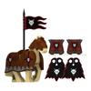 Medieval Roman Knight Legion Building Block Castle Green Dragon Forest Wolf  War Horse Dragon Lion Shield Armor Cloak Brick Toys