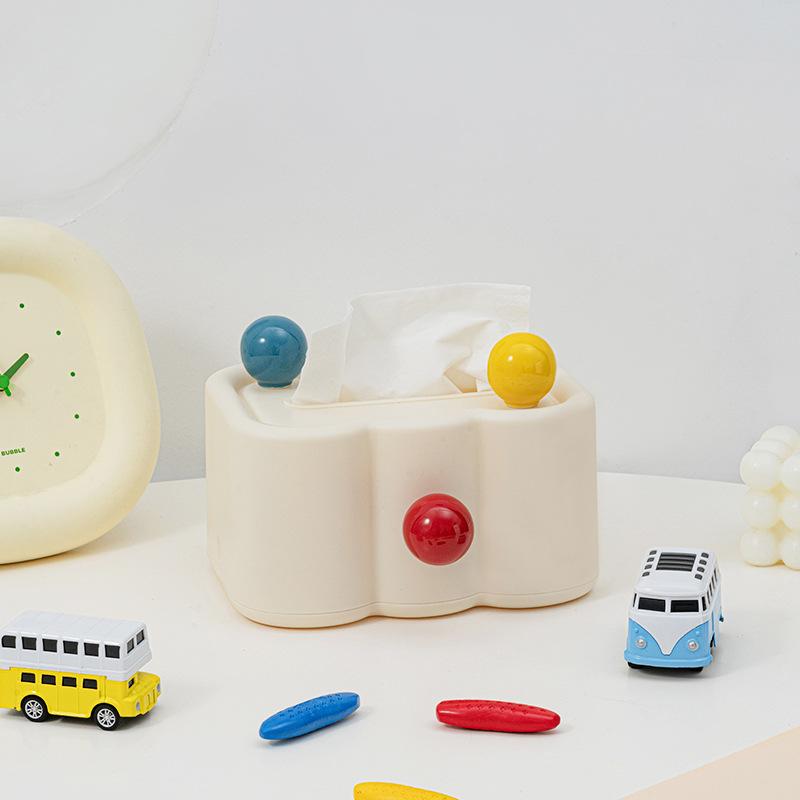 Cream-colored Tissue Box, Tissue Box, Household Wall-mounted Dining Table Storage Box