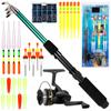 Fishing Rod and Reel Combo 127pcs Fishing Tackle Set Telescopic Fishing Rod Pole with Spinning Reel Floats Hooks Accessories