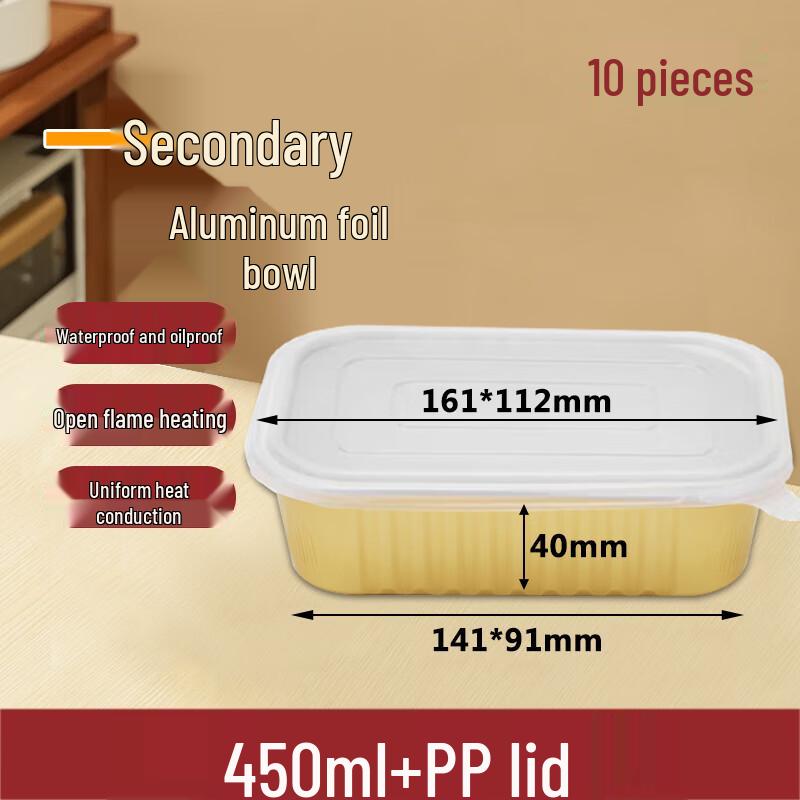 Homeglen Disposable Aluminum Foil Takeaway Containers with Lids