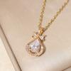 Teardrop Pendant Necklace for Women Fashion Golden Stainless Steel Clavicle Chain Wedding Party Daily Wear Jewelry Accessories