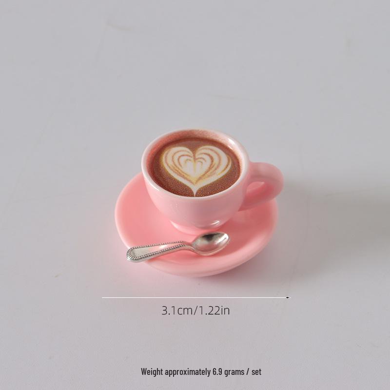 Miniature Dollhouse Coffee Cup & Food Resin Model - Creative BJD Scene Accessories Ornaments