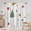 2pcs,2D Plane Printing Contemporary Curtains Christmas Tree Bells Gift Candy (3) Polyester Easy Install (without Rod) Festive