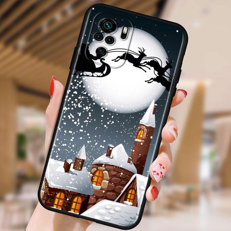 

Новогодние подарки на Рождество для Xiaomi Redmi Note 10 10S 9 9T 9S 9Pro Max 8T 8Pro 8 7 6 5 Pro 5A 4X4 мягкий черный чехол для телефона Redmi Note 10S