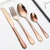 Cutlery, Set Of 24 Stainless Steel Cutlery, Cutlery With Wooden Boxrose Gold