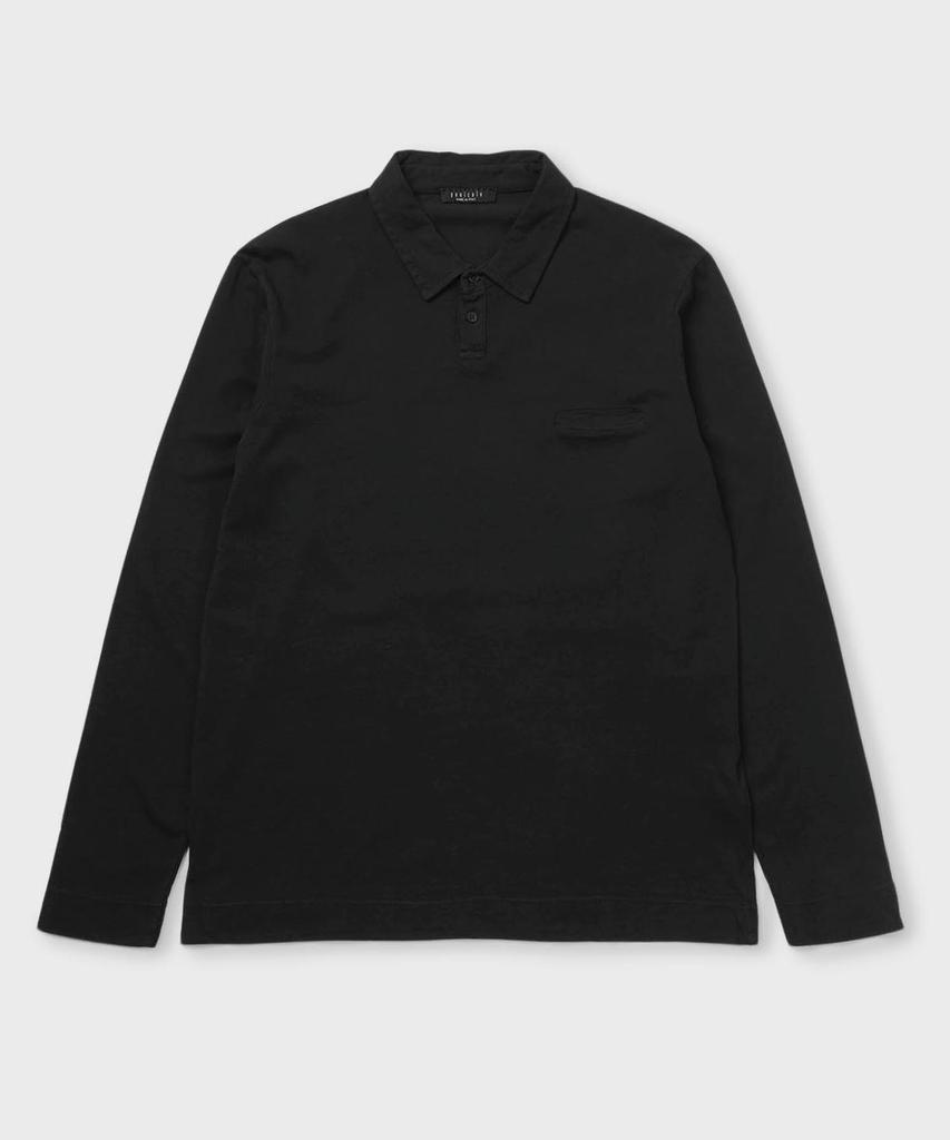 PANICALE Slim Fit Cotton Long Sleeve Polo Shirt [Black]