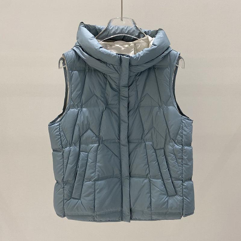 Thin and light hooded down jacket vest women's short autumn and winter new warm vest jacket tide