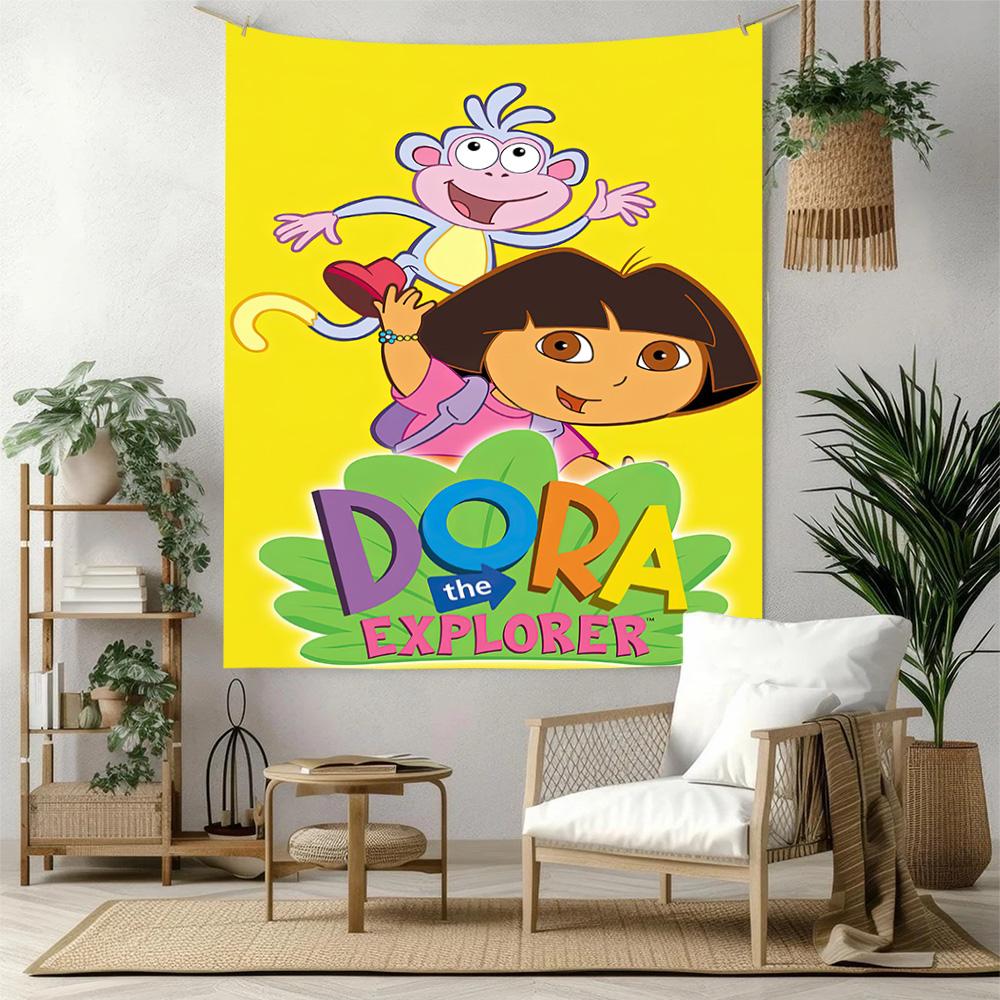 Dora Explorer Wall Decor Tapestry Art For Pet Memorial Birthdaywedding Party Backdrop Family Gift