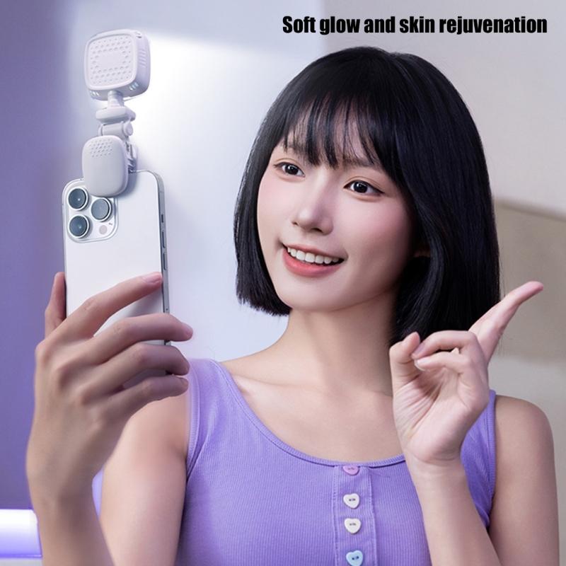 Phone Light with Clip 2700-6500K Type C Rechargeable Selfie Light Multifunction Clip Fill Light for Photography Portable