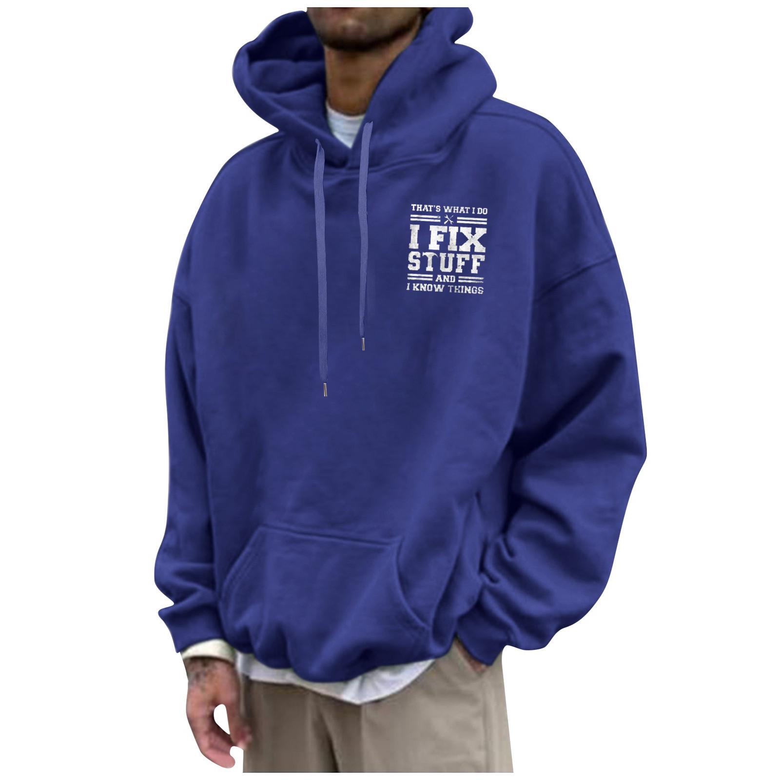 Мужская свободная толстовка с капюшоном с принтом — фото 9